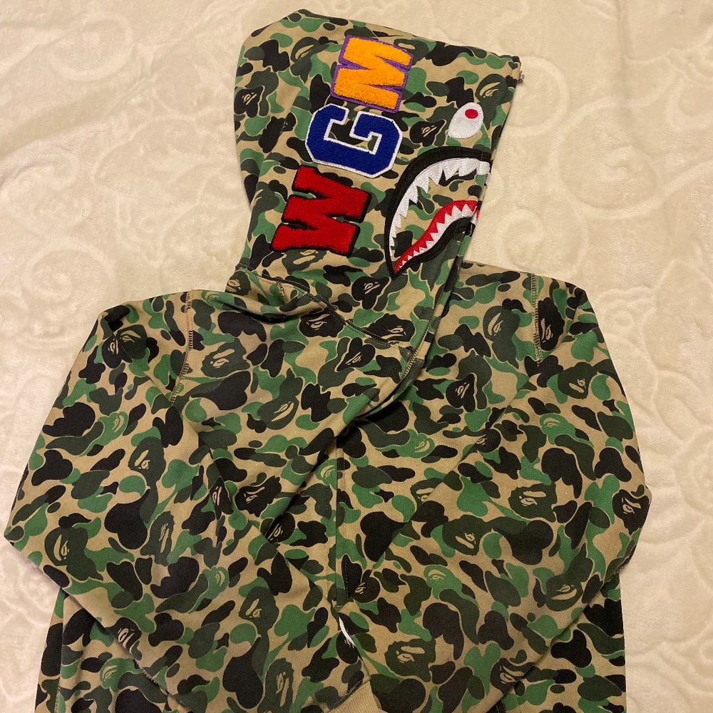Bape Shark Full-Zip Hoodie ABC Green Camo